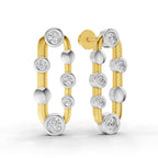 Lab Grown Diamond Earrings 0.64 Carat IGI Certified Round Shape F-G VS | 925 Sterling Silver Gold Plated Fashion Earrings