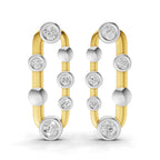 Lab Grown Diamond Earrings 0.64 Carat IGI Certified Round Shape F-G VS | 925 Sterling Silver Gold Plated Fashion Earrings