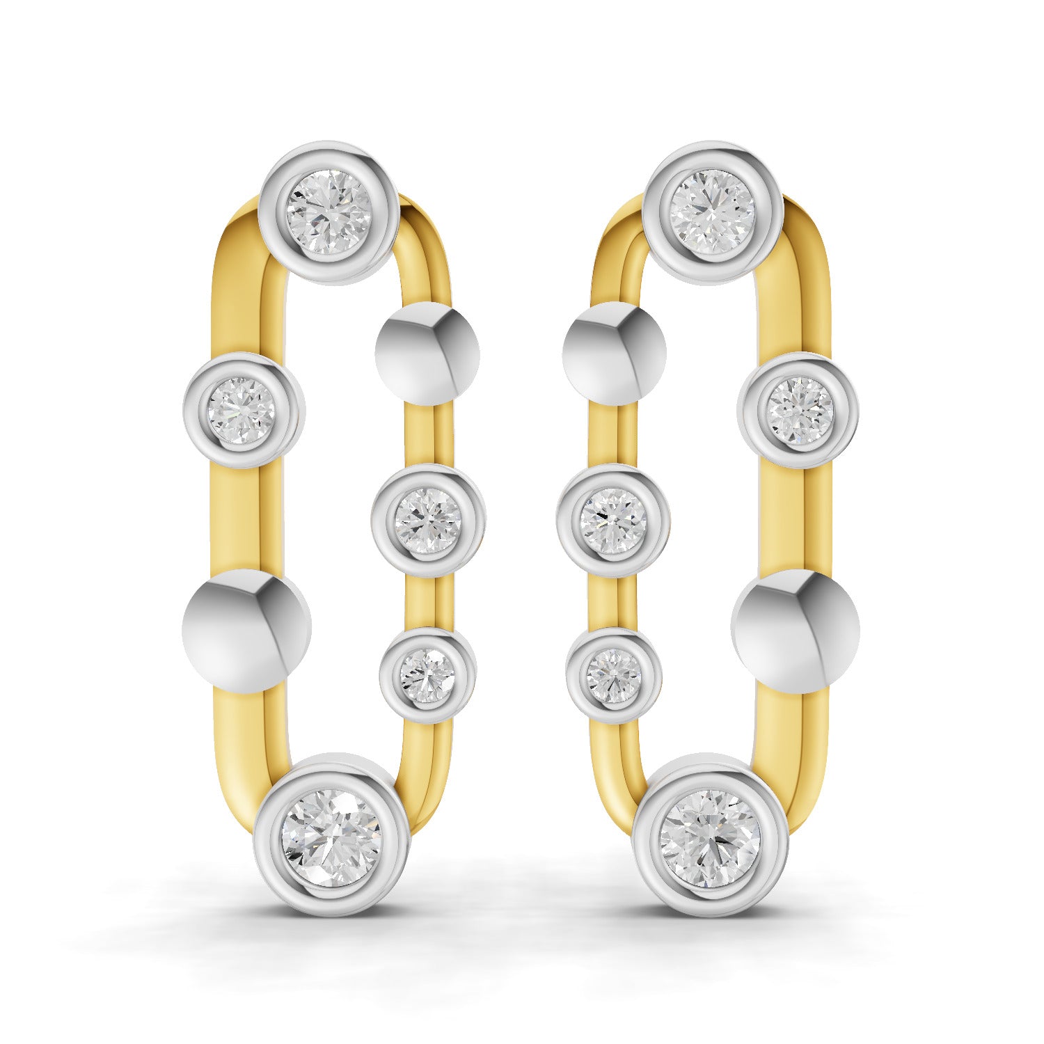 Lab Grown Diamond Earrings 0.64 Carat IGI Certified Round Shape F-G VS | 925 Sterling Silver Gold Plated Fashion Earrings
