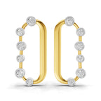 Lab Grown Diamond Earrings 0.35 Carat IGI Certified Round Shape 925 Sterling Silver Gold Plated Oval Shape Stud Earrings