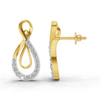 Lab Grown Diamond Earrings 0.43 Carat IGI Certified Round Shape F-G VS | 925 Sterling Silver Yellow Gold Plated Infinity Earrings
