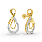 Lab Grown Diamond Earrings 0.43 Carat IGI Certified Round Shape F-G VS | 925 Sterling Silver Yellow Gold Plated Infinity Earrings