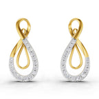 Lab Grown Diamond Earrings 0.43 Carat IGI Certified Round Shape F-G VS | 925 Sterling Silver Yellow Gold Plated Infinity Earrings