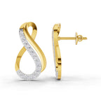 Lab Grown Diamond Earrings 0.61 Carat IGI Certified Round Shape 925 Sterling Silver Gold Plated Infinity Earrings