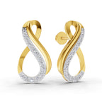 Lab Grown Diamond Earrings 0.61 Carat IGI Certified Round Shape 925 Sterling Silver Gold Plated Infinity Earrings