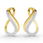 Lab Grown Diamond Earrings 0.61 Carat IGI Certified Round Shape 925 Sterling Silver Gold Plated Infinity Earrings