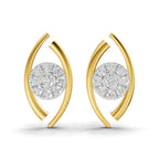 Lab Grown Diamond Earrings 0.36 Carat IGI Certified Round Shape F-G VS | 925 Sterling Silver Yellow Gold Plated Evil Eye Earrings