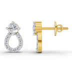 Lab Grown Diamond Earrings 0.65 Carat IGI Certified Round Shape F-G VS | 925 Sterling Silver Yellow Gold Plated Fashion Earrings