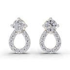 Lab Grown Diamond Earrings 0.65 Carat IGI Certified Round Shape F-G VS | 925 Sterling Silver Yellow Gold Plated Fashion Earrings