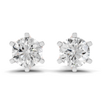 Lab Grown Diamond Earrings 3 Carat IGI Certified Round Shape F-G VS Quality| 925 Sterling Silver Gold Plated Diamond Six Prong Solitaire Earrings
