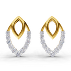 Lab Grown Diamond Earrings 0.35 Carat IGI Certified Round Shape 925 Sterling Silver Gold Plated Infinity Bloom Stud Earrings