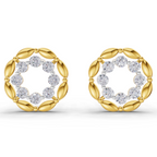 Lab Grown Diamond Earrings 0.34 Carat IGI Certified Round Shape 925 Sterling Silver Gold Plated Eternal Circle Earrings