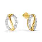 Lab Grown Diamond Earrings 0.2 Carat IGI Certified Round Shape 925 Sterling Silver Gold Plated Harmony Studs Earrings