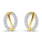 Lab Grown Diamond Earrings 0.2 Carat IGI Certified Round Shape 925 Sterling Silver Gold Plated Harmony Studs Earrings