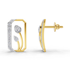 Lab Grown Diamond Earrings 0.42 Carat IGI Certified Round Shape 925 Sterling Silver Gold Plated The Minimalist Stud Earrings