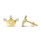 Lab Grown Diamond 0.3CT 925 Sterling Silver Gold Plated Round Shape Earring