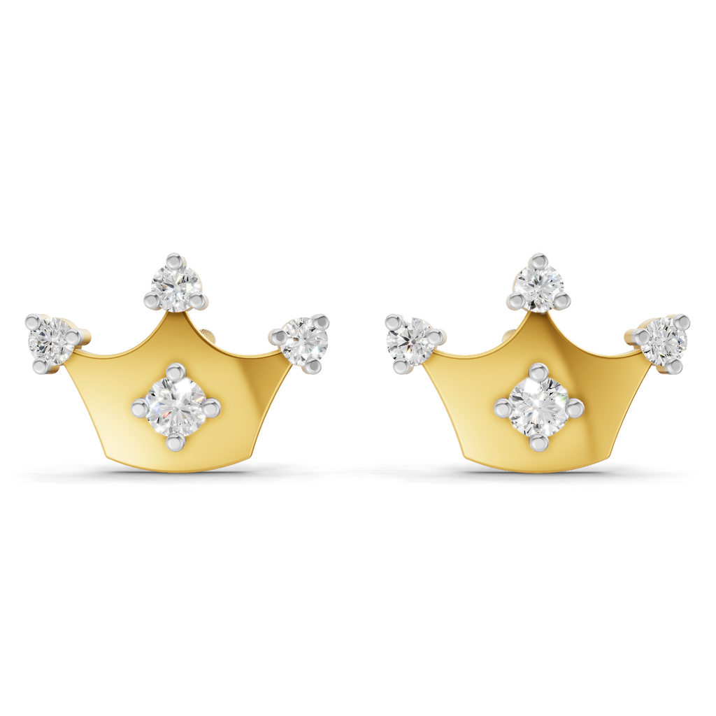 Lab Grown Diamond 0.3CT 925 Sterling Silver Gold Plated Round Shape Earring