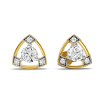 Lab Grown Diamond 0.38CT 925 Sterling Silver Gold Plated Round Shape Earring