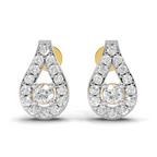 Lab Grown Diamond 0.42CT 925 Sterling Silver Gold Plated Round Shape Earring