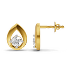 Lab Grown Diamond 0.41CT 925 Sterling Silver Gold Plated Round Shape Earring
