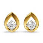 Lab Grown Diamond 0.41CT 925 Sterling Silver Gold Plated Round Shape Earring