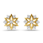 Lab Grown Diamond 0.17CT 925 Sterling Silver Gold Plated Round Shape Earring