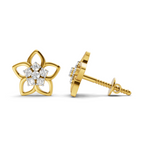 Lab Grown Diamond 0.22CT 925 Sterling Silver Gold Plated Round Shape Earring