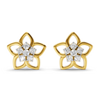 Lab Grown Diamond 0.22CT 925 Sterling Silver Gold Plated Round Shape Earring
