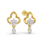 Lab Grown Diamond 0.21CT 925 Sterling Silver Gold Plated Round Shape Earring