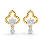Lab Grown Diamond 0.21CT 925 Sterling Silver Gold Plated Round Shape Earring
