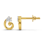 Lab Grown Diamond 0.16CT 925 Sterling Silver Gold Plated Round Shape Earring