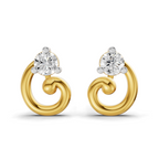 Lab Grown Diamond 0.16CT 925 Sterling Silver Gold Plated Round Shape Earring