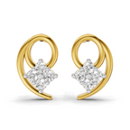 Lab Grown Diamond 0.17CT 925 Sterling Silver Gold Plated Round Shape Earring