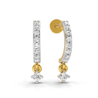 Lab Grown Diamond 0.23CT 925 Sterling Silver Gold Plated Round Shape Earring