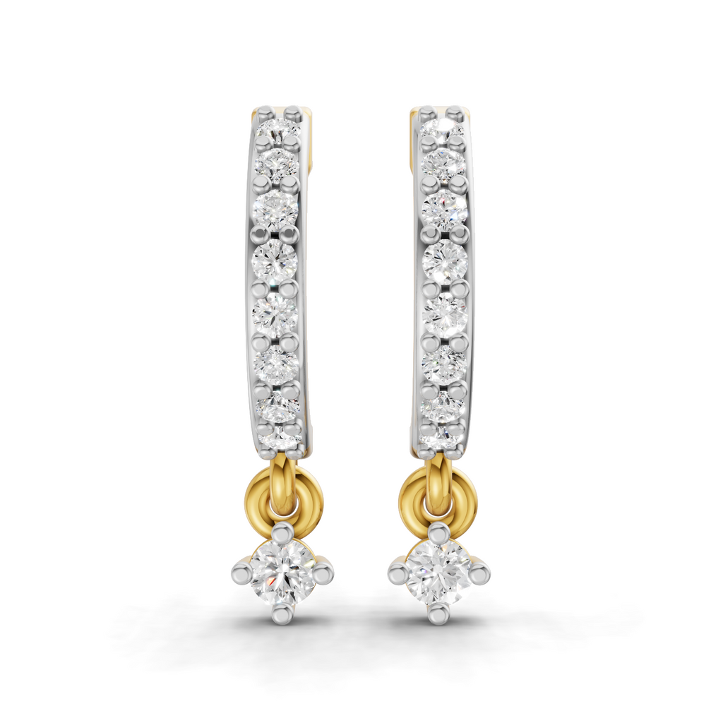 Lab Grown Diamond 0.23CT 925 Sterling Silver Gold Plated Round Shape Earring