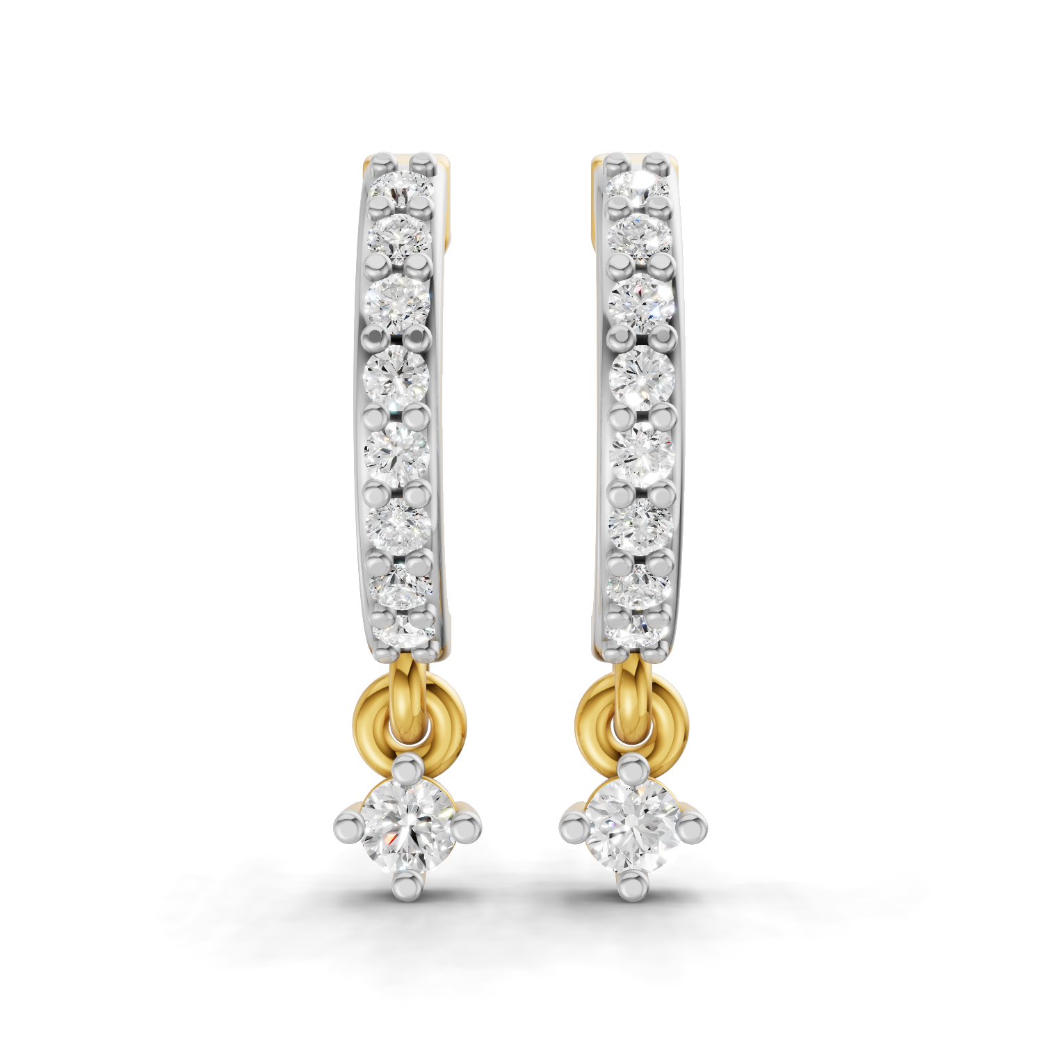 Lab Grown Diamond 0.23CT 925 Sterling Silver Gold Plated Round Shape Earring