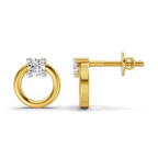 Lab Grown Diamond 0.15CT 925 Sterling Silver Gold Plated Round Shape Earring
