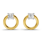 Lab Grown Diamond 0.15CT 925 Sterling Silver Gold Plated Round Shape Earring