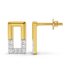 Lab Grown Diamond 0.16CT 925 Sterling Silver Gold Plated Round Shape Earring