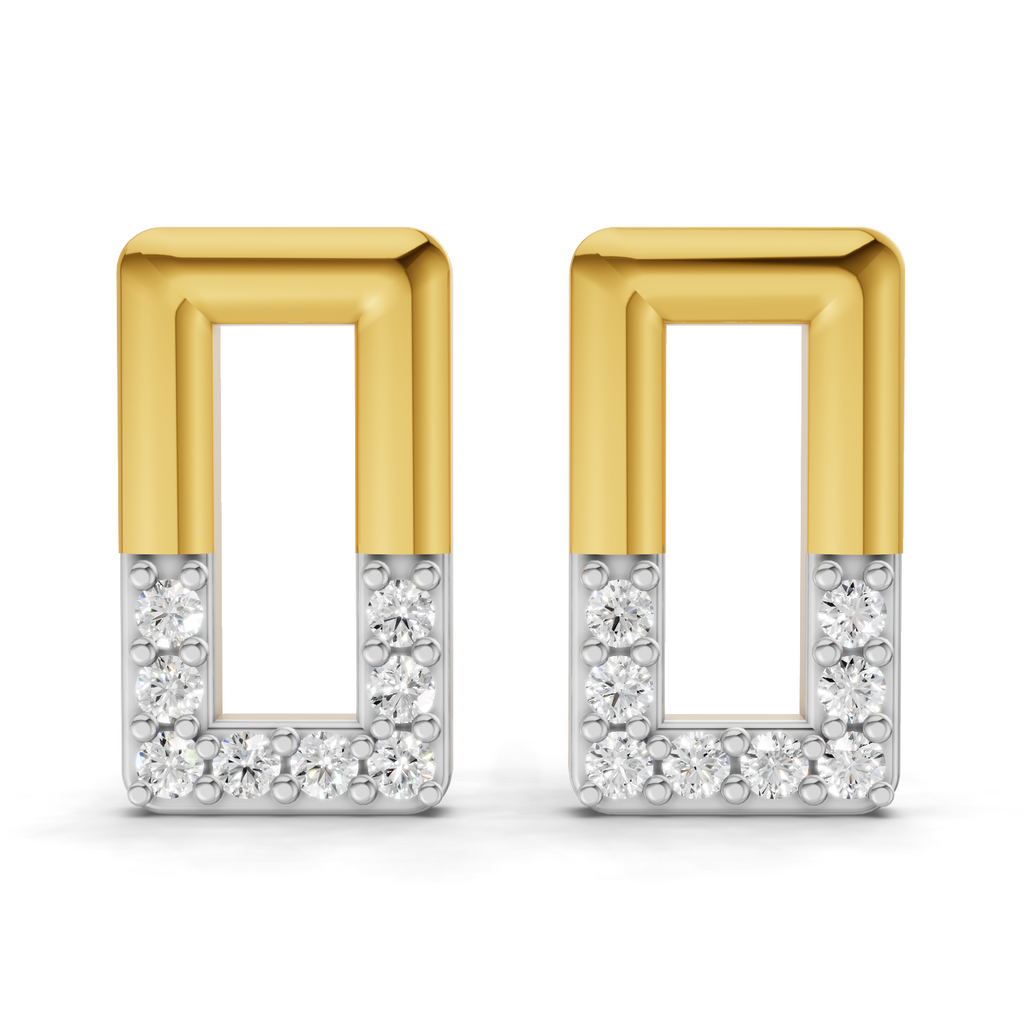 Lab Grown Diamond 0.16CT 925 Sterling Silver Gold Plated Round Shape Earring