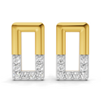 Lab Grown Diamond 0.16CT 925 Sterling Silver Gold Plated Round Shape Earring