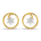 Lab Grown Diamond 0.16CT 925 Sterling Silver Gold Plated Round Shape Earring