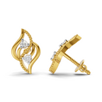 Lab Grown Diamond 0.1CT 925 Sterling Silver Gold Plated Round Shape Earring