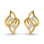 Lab Grown Diamond 0.1CT 925 Sterling Silver Gold Plated Round Shape Earring