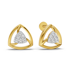 Lab Grown Diamond 0.12CT 925 Sterling Silver Gold Plated Round Shape Earring