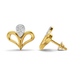 Lab Grown Diamond 0.14CT 925 Sterling Silver Gold Plated Round Shape Earring