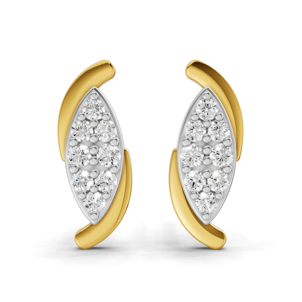 Lab Grown Diamond 0.17CT 925 Sterling Silver Gold Plated Round Shape Earring