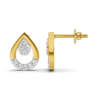 Lab Grown Diamond 0.18CT 925 Sterling Silver Gold Plated Round Shape Earring