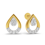 Lab Grown Diamond 0.18CT 925 Sterling Silver Gold Plated Round Shape Earring