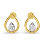 Lab Grown Diamond 0.16CT 925 Sterling Silver Gold Plated Round Shape Earring